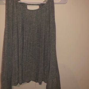 Grey Open Shoulder Longsleeve